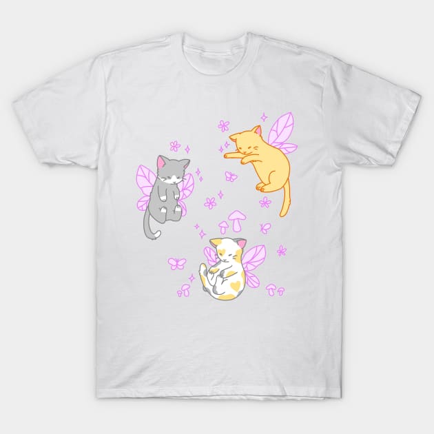 fairy kitties (classic purple) T-Shirt by casserolestan